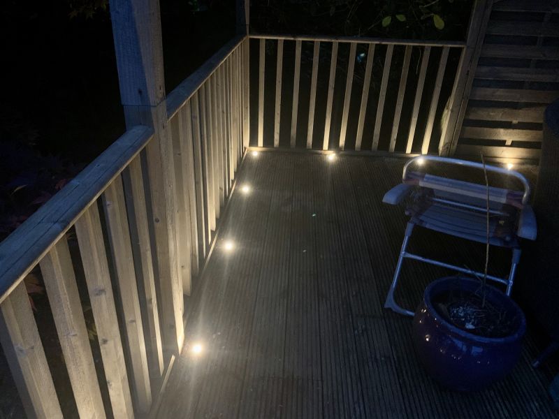 Deck with Railing and Lighting